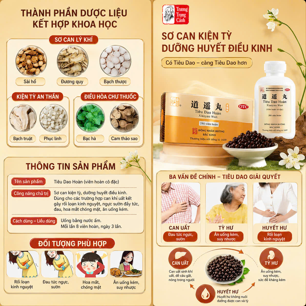 Giải uất, thư giãn, tiêu diêu! TIÊU DAO HOÀN giảm cáu gắt, u uất, kém ăn, kinh nguyệt kém - Ảnh 2